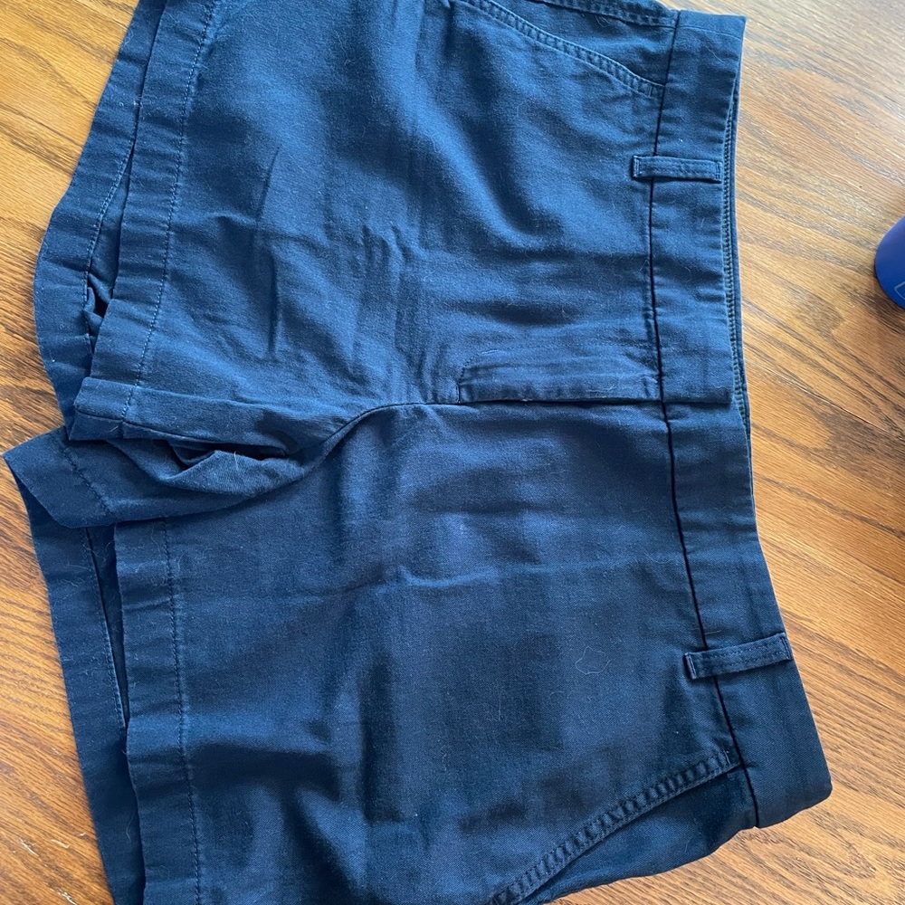 J. Crew Navy Flat-Front Cotton Shorts